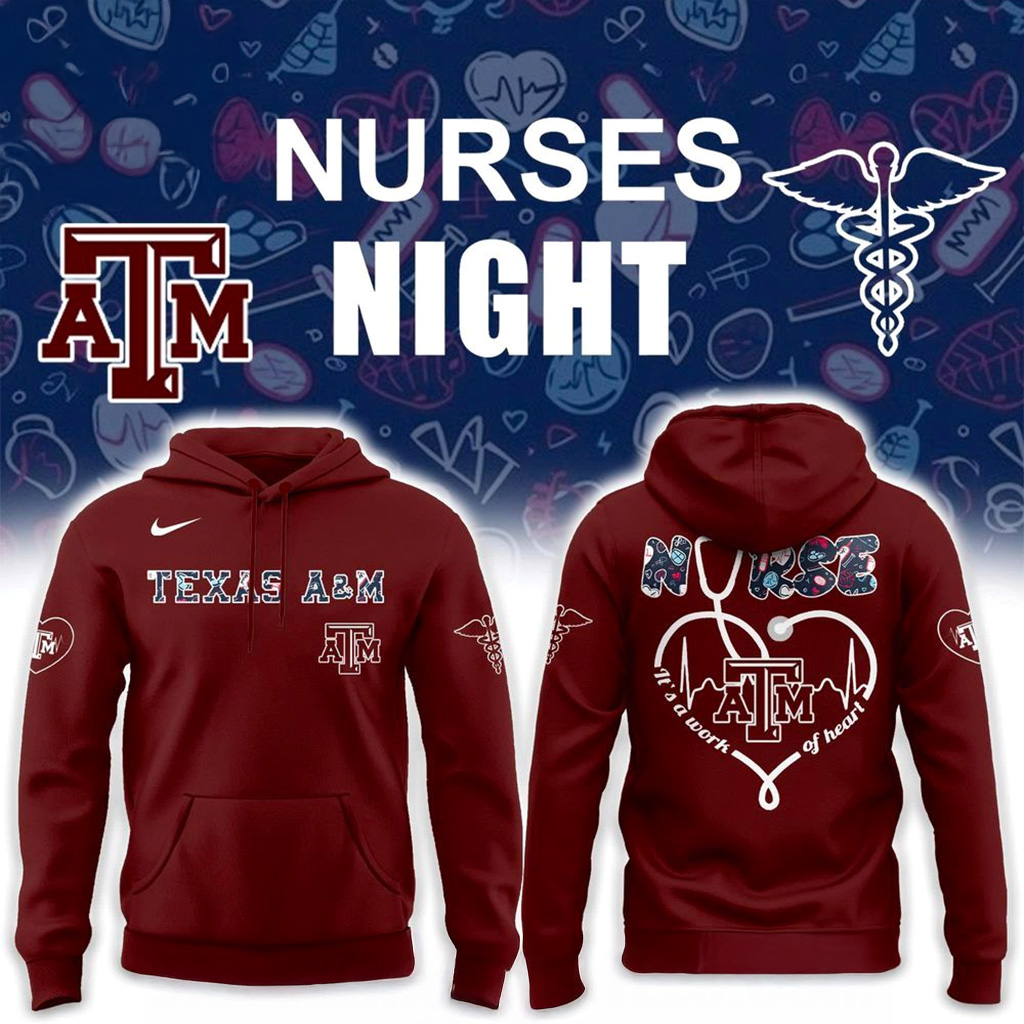 Texas A And M Aggies Nurses Night Hoodie Fan Merch Christmas Gift Ideas For Dad-1