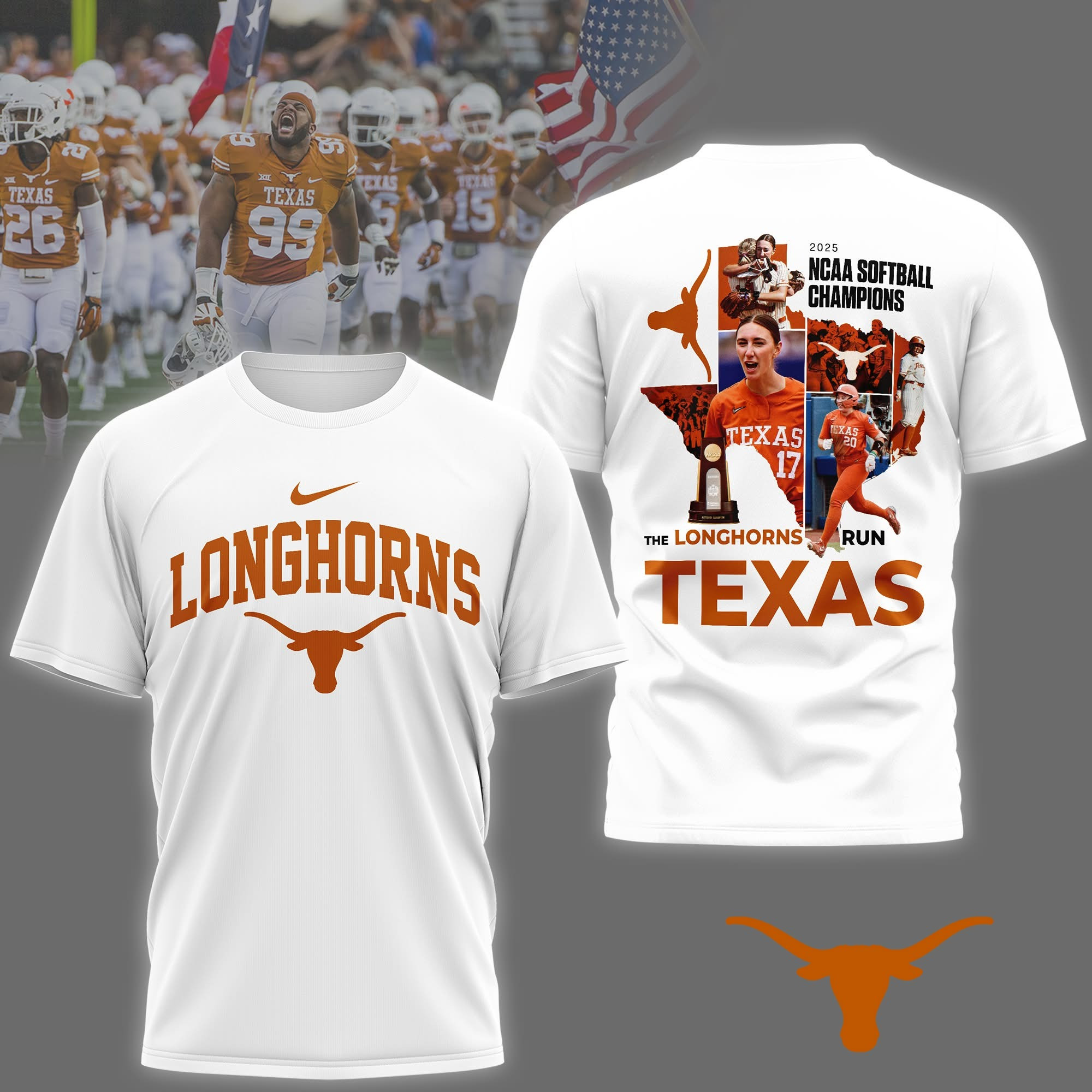 Texas Longhorns 2025 NCAA Softball Champions T-Shirt The Longhorns Run Texas Fan Merch-1