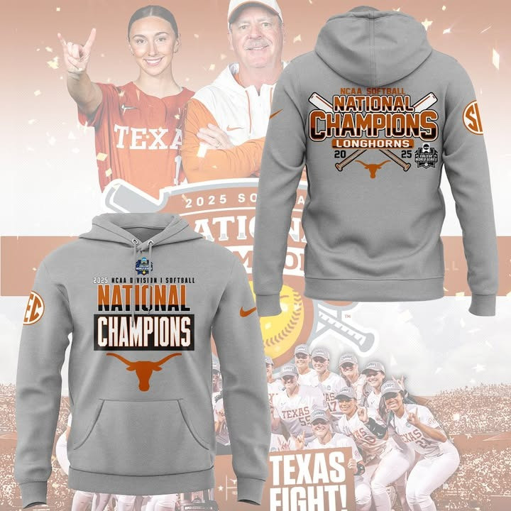 Texas Longhorns Softball NCAA National Champions 2025 Hoodie Merch Fan Gear Gift Ideas-1