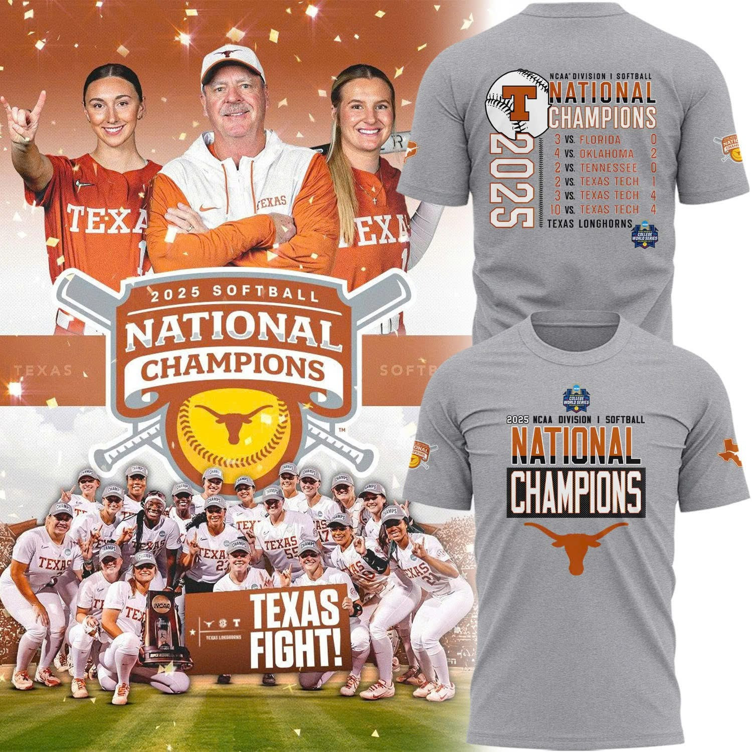 Texas Longhorns Softball NCAA National Champions 2025 T-Shirt Fan Merch Clothing Gifts-1 Texas Longhorns Softball NCAA National Champions 2025 T-Shirt Fan Merch Clothing Gifts-1