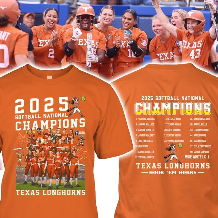 Texas Longhorns Softball National Champions 2025 Shirt Hook 'Em Horns Fan Merch Gifts-1