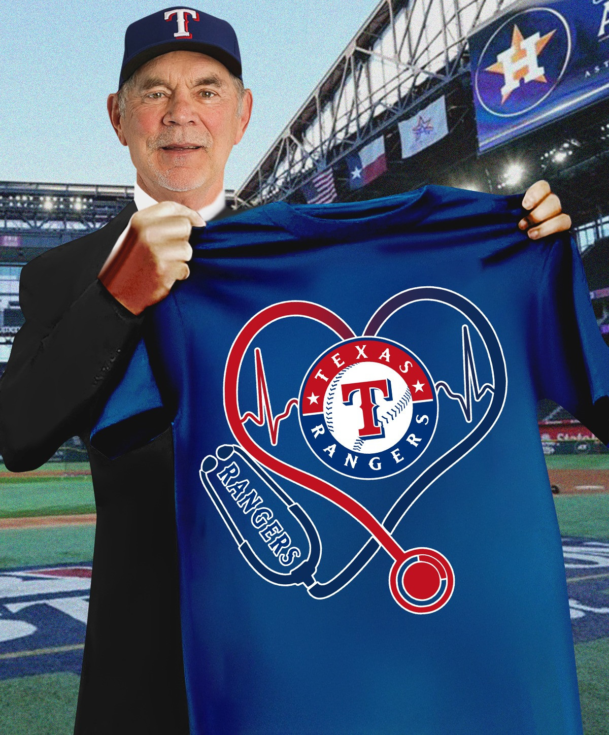 Texas Rangers Nurses Night T-Shirt Honor Nurses Baseball Lovers Gifts For Fans-1