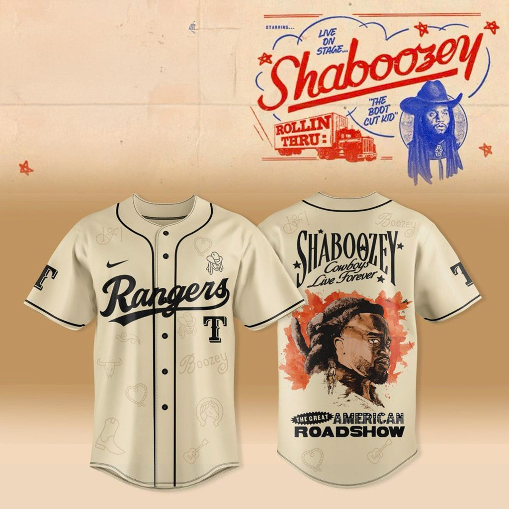 Texas Rangers X Shaboozey The Great American Roadshow 2025 Jersey Texas Rangers Merch-1