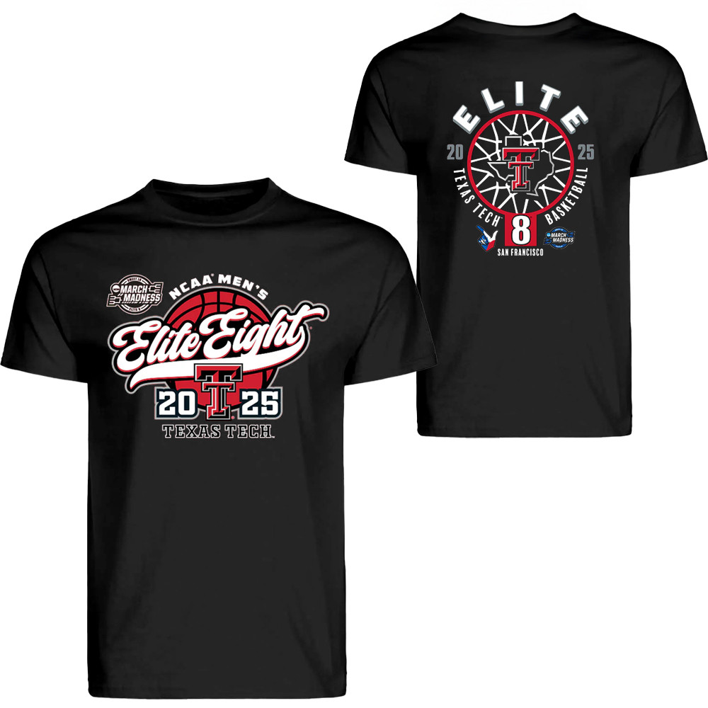 Texas Tech Elite 8 Eight Shirt 2025 NCAA Men's Basketball March Madness Merch T-Shirt-1 Texas Tech Elite 8 Eight Shirt 2025 NCAA Men's Basketball March Madness Merch T-Shirt-1