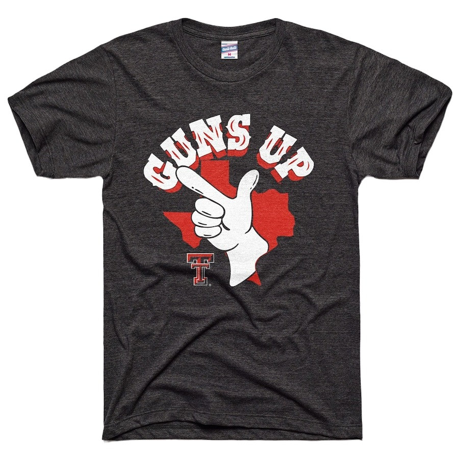 Texas Tech Red Raiders Charlie Hustle Guns Up Shirt Fan Merch Gifts For Basketball Lovers-1