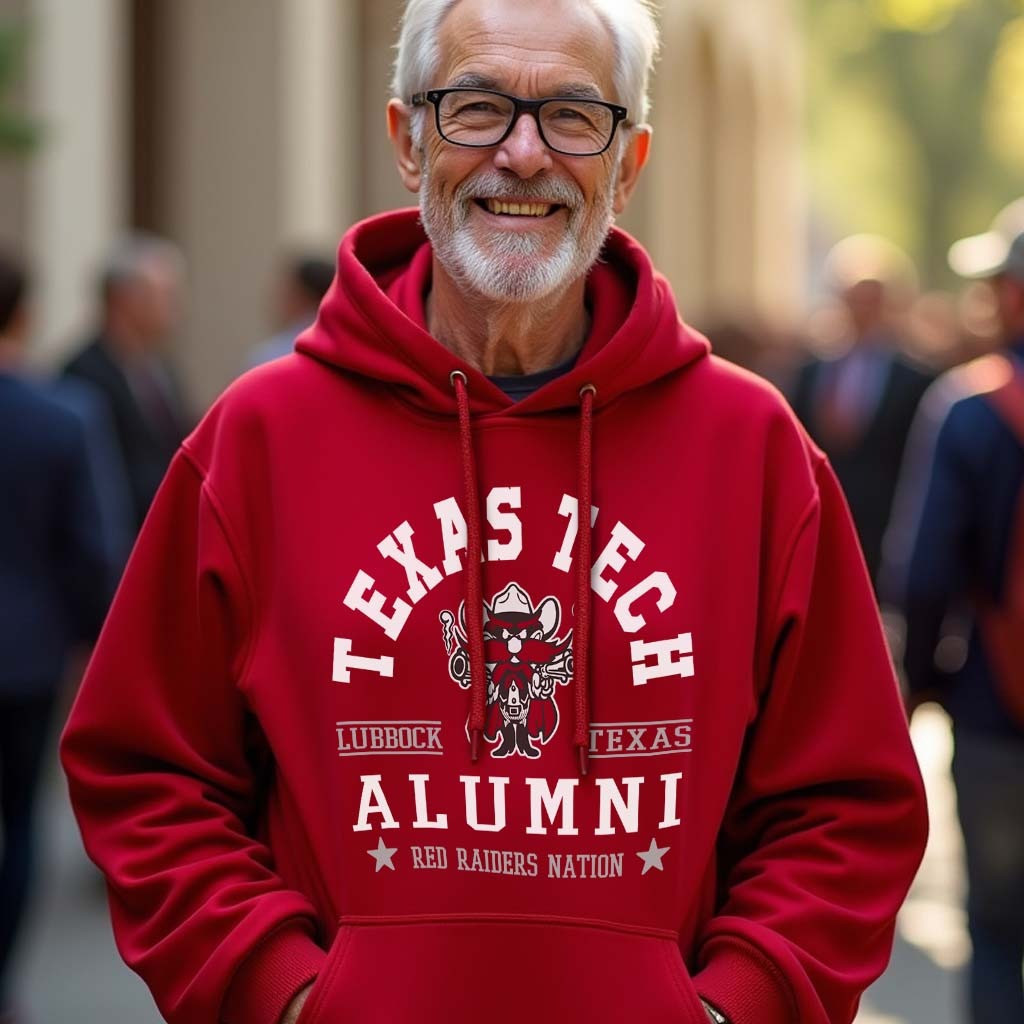 Texas Tech University Alumni Hoodie Red Raider Nation Fan Merch Apparel Gift Ideas-1