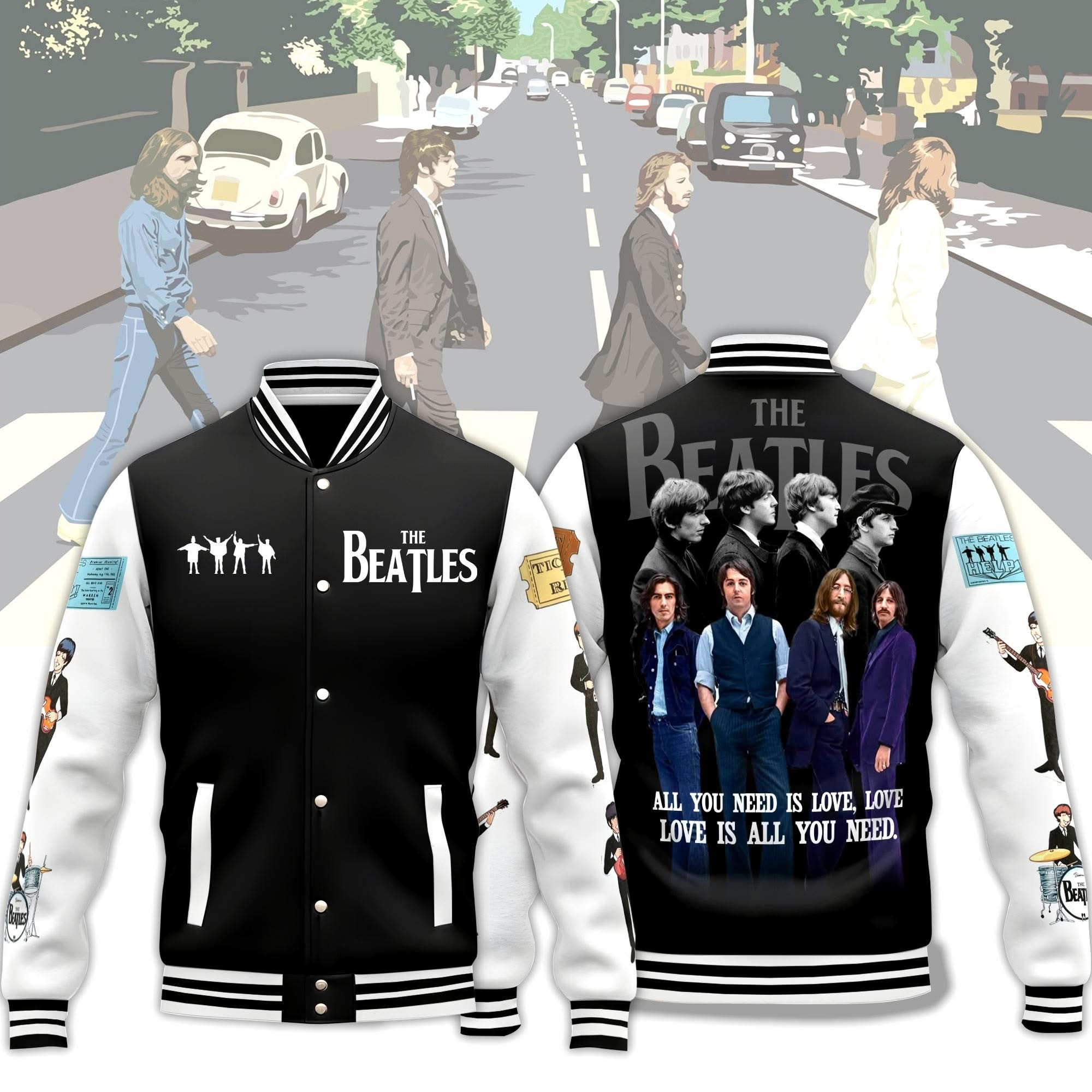 The Beatles Varsity Jacket All You Need Is Love Best Gifts For The Beatles Lovers Fans-1