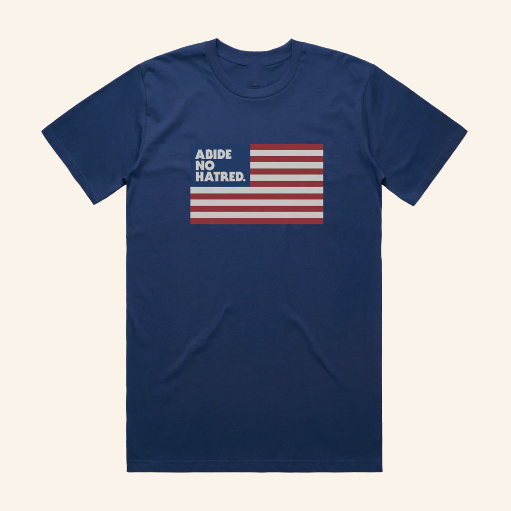 The Bitter Southerner General Merch Abide No Hatred American Flag T-Shirt Gifts For Dad-1