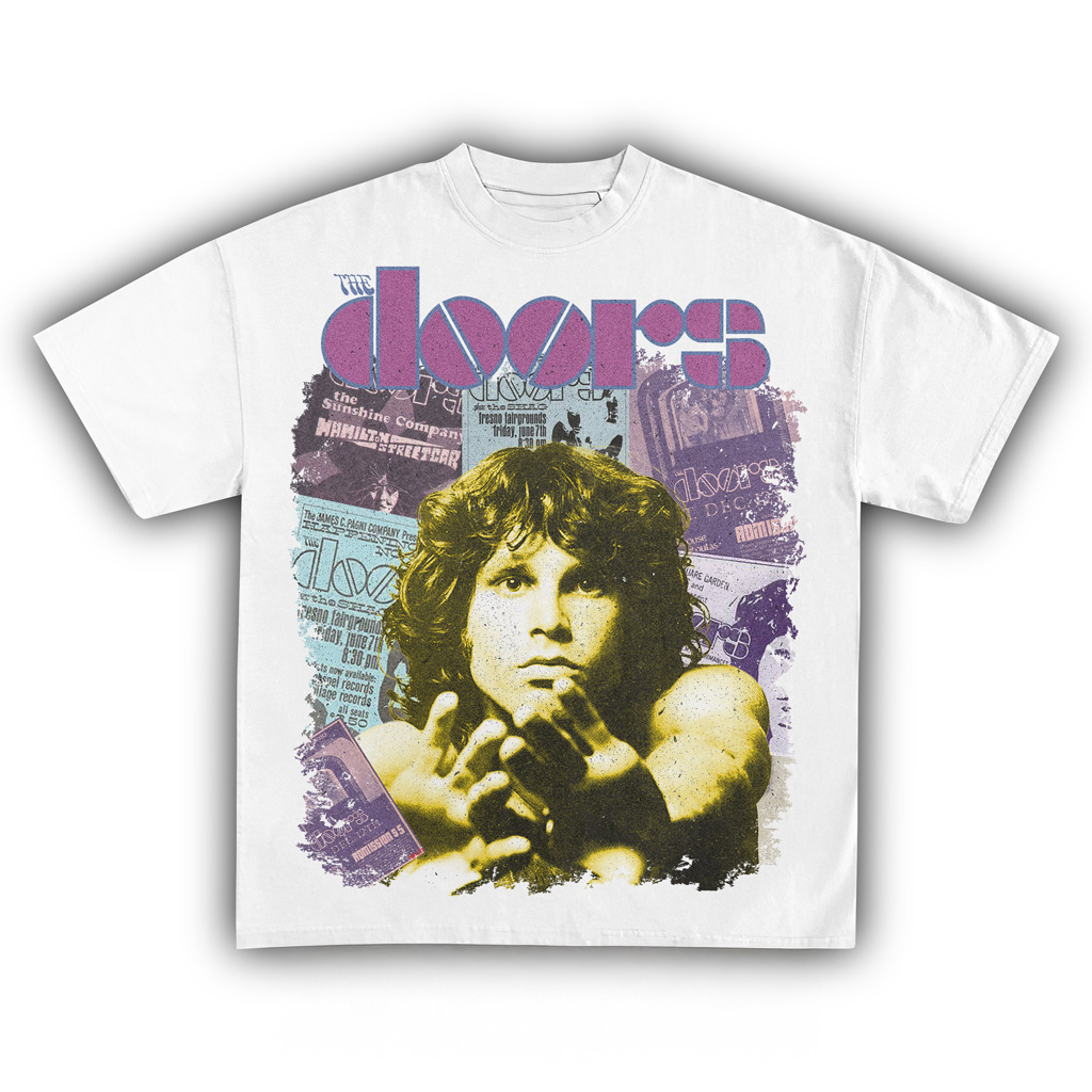 The Doors Vintage White T-Shirt The Doors Merch Birthday Gifts For Music Lovers-1