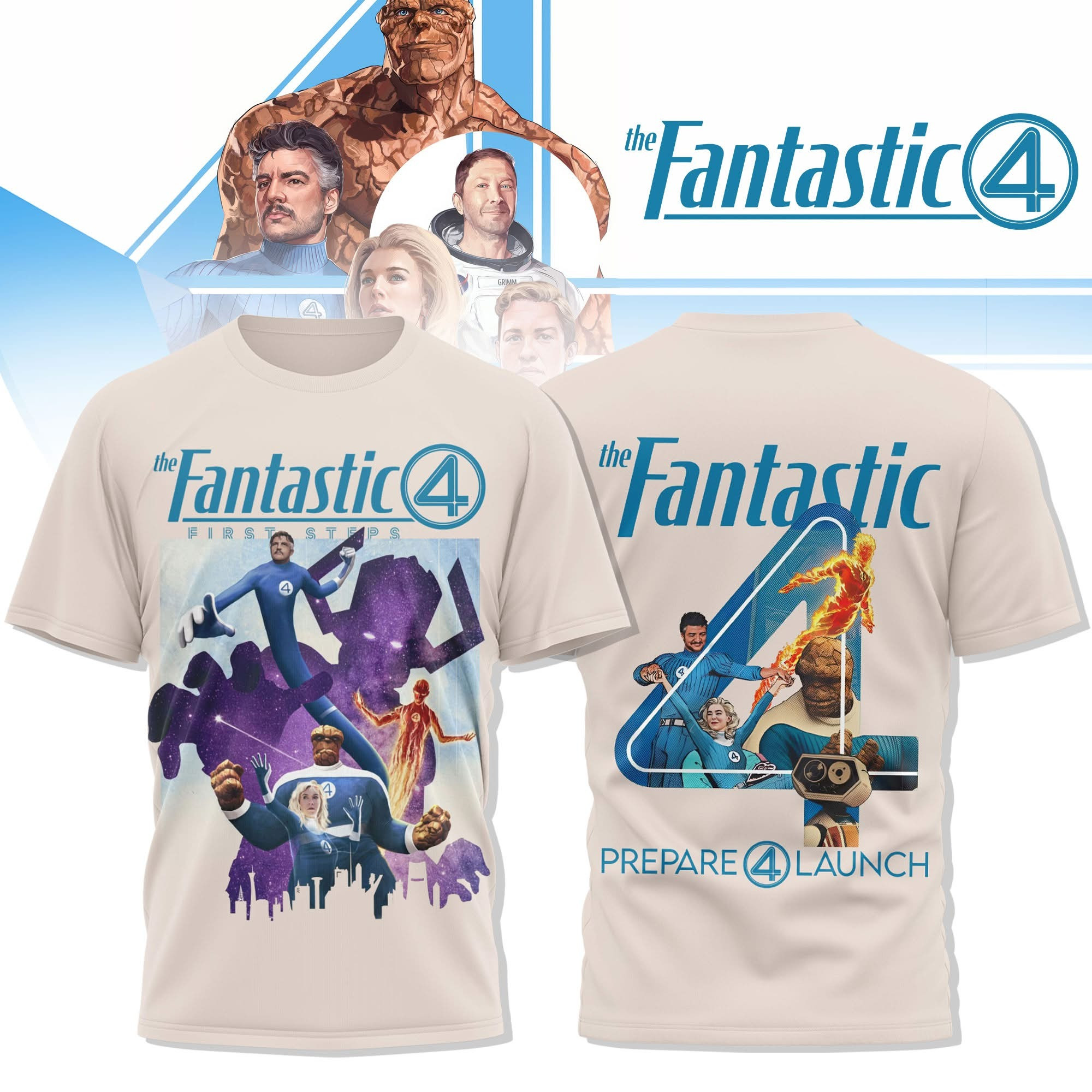 The Fantastic Four Merch T-Shirt Prepare 4 Launch Clothing Gift Ideas-1
