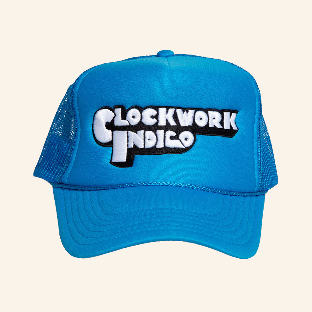 The Glorious Dead Merch Clockwork Indigo Trucker Hat Embroidered Birthday Gift For Him-1