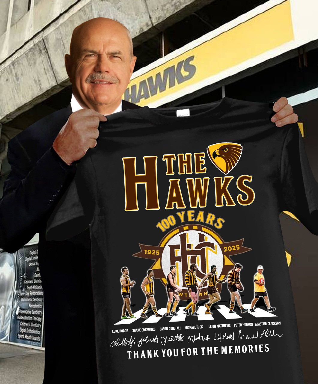 The Hawthorn Hawks 100th Anniversary 2025 Shirt Thank You For The Memories Gifts For Fans-1