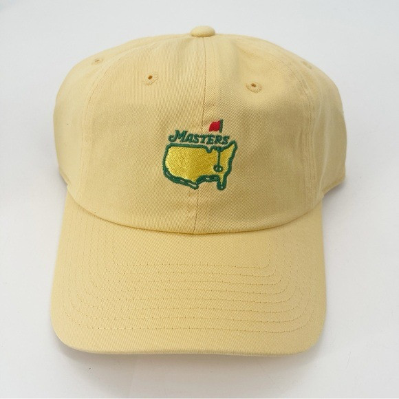 The Masters Golf 2025 Yellow Hat Logo Masters Tournament Merch Caddy Hat Ball Cap-1