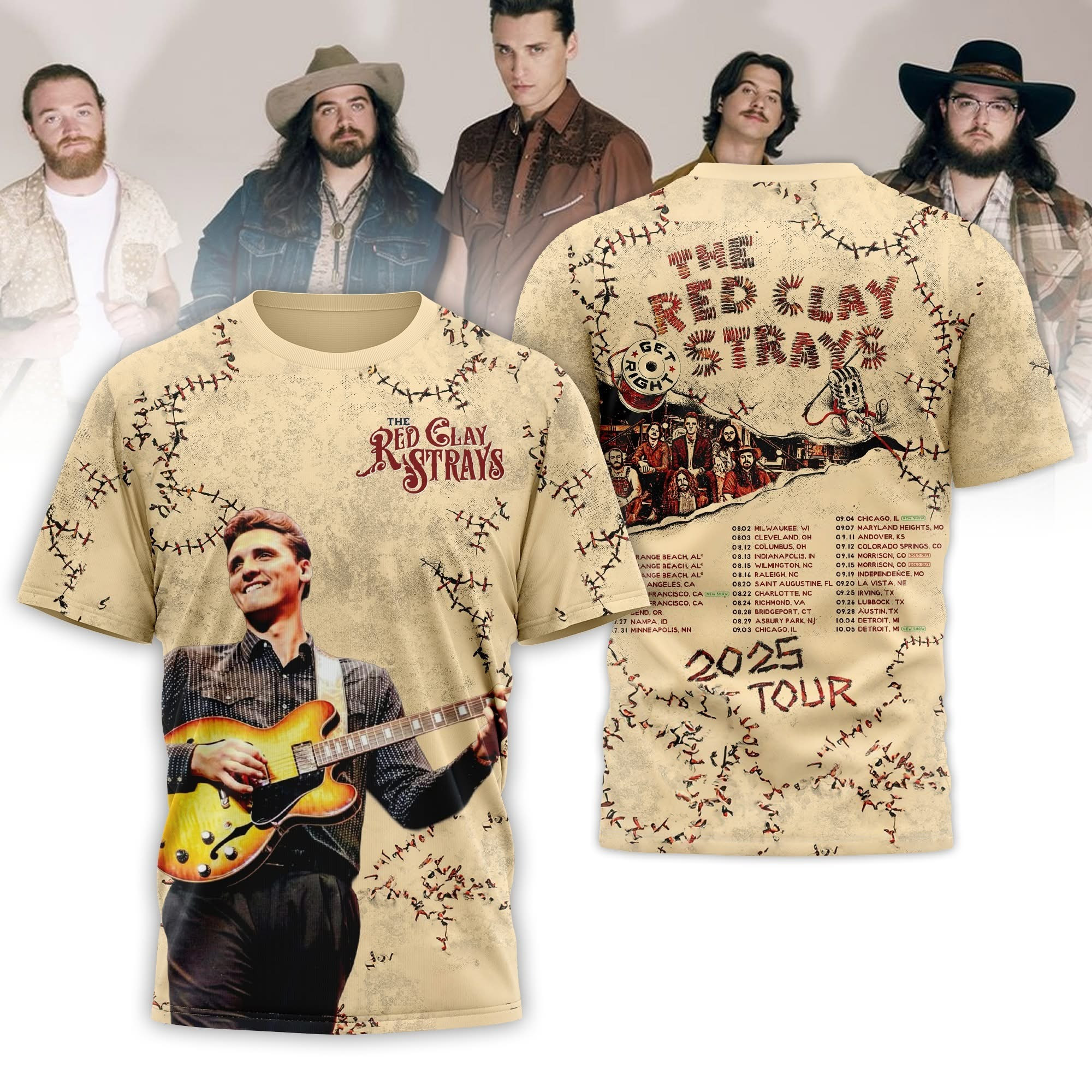 The Red Clay Strays 2025 Tour T-Shirt Merch Gifts For The Red Clay Strays Fans-1 The Red Clay Strays 2025 Tour T-Shirt Merch Gifts For The Red Clay Strays Fans-1