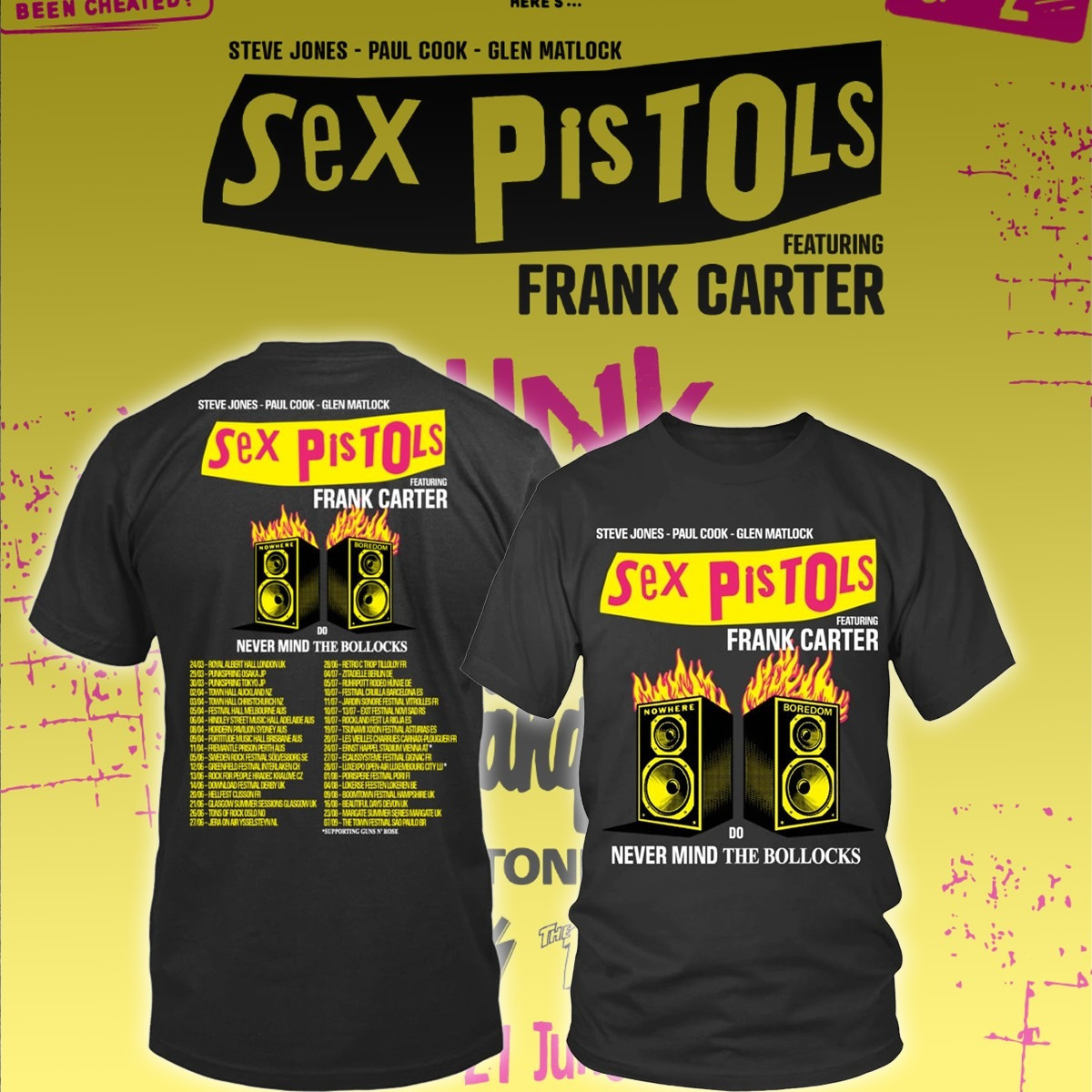 The Sex Pistols Tour Merch 2025 Shirt Featuring Frank Carter Gifts For Fans Music Lovers-1