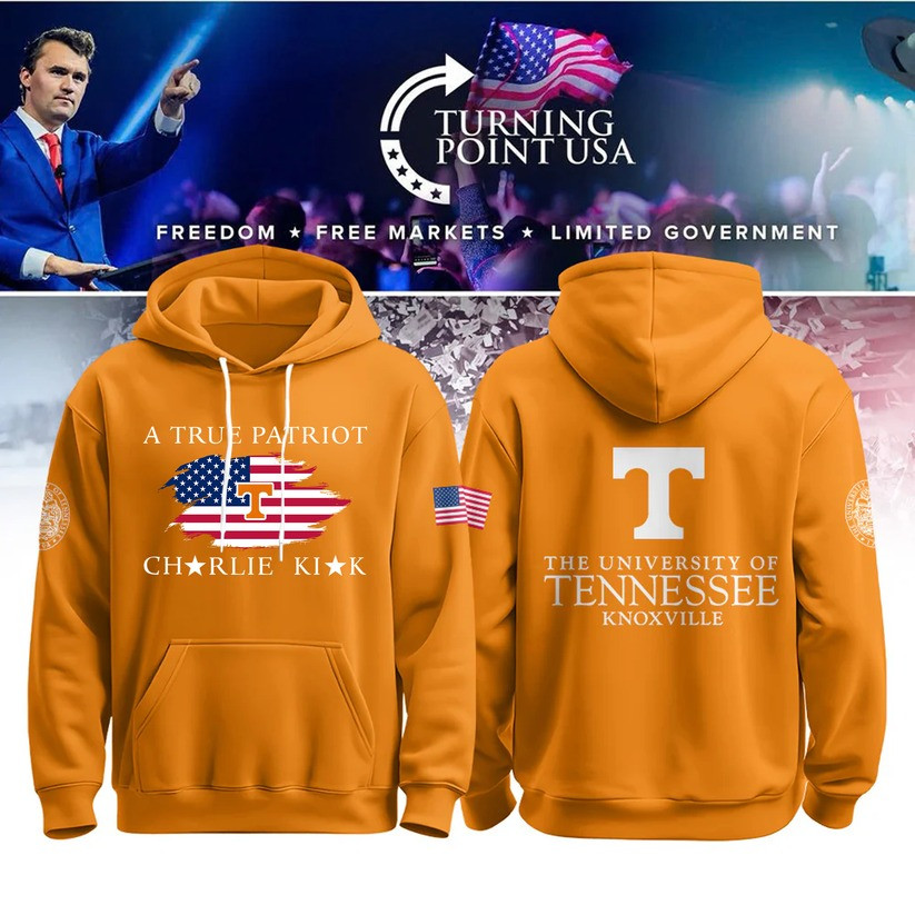 The University Of Tennessee Knoxville Hoodie A True Patriot Charlie Kirk TPUSA Merch-1