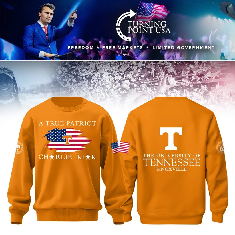 The University Of Tennessee Knoxville Sweatshirt A True Patriot Charlie Kirk TPUSA Merch-1