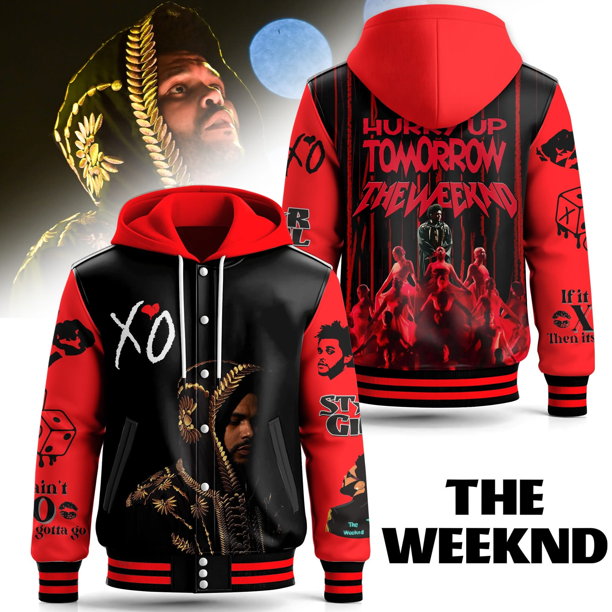 The Weeknd Concert Merch Hurry Up Tomorrow Varsity Jacket The Weeknd Tour Fan Clothing-1