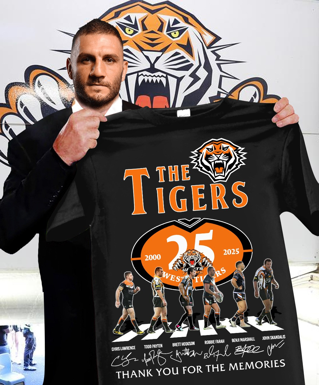 The Wests Tigers 25Th Anniversary 2000-2025 T-Shirt Thank You For The Memories Fan Gifts-1