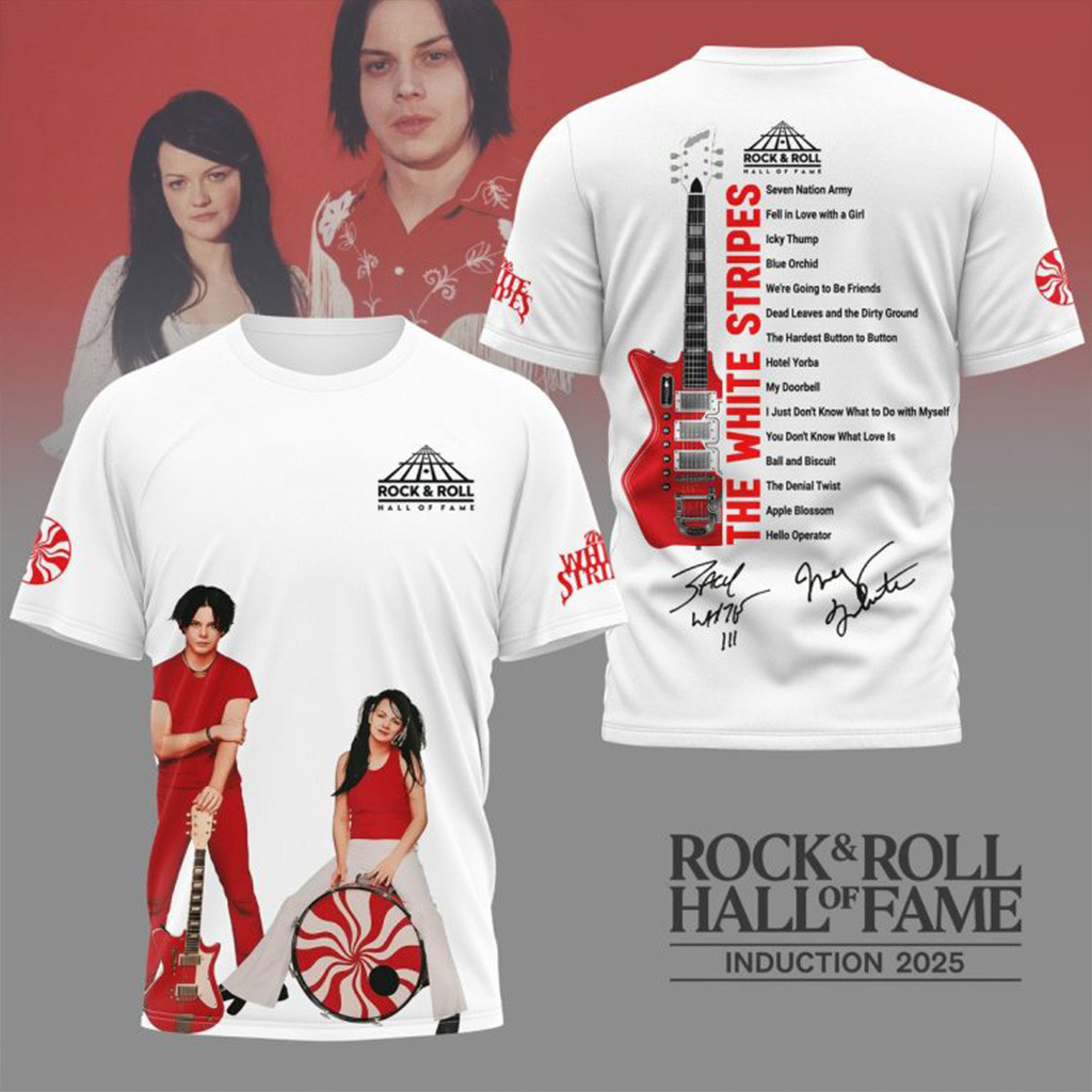 The White Stripes 2025 Rock And Roll Hall of Fame T-Shirt Stripes Merch Gift Ideas For Fans-1