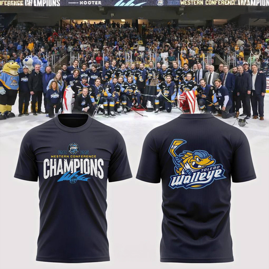 Toledo Walleye Western Conference 2025 Champions Shirt Christmas Gifts For Hockey Fan-1