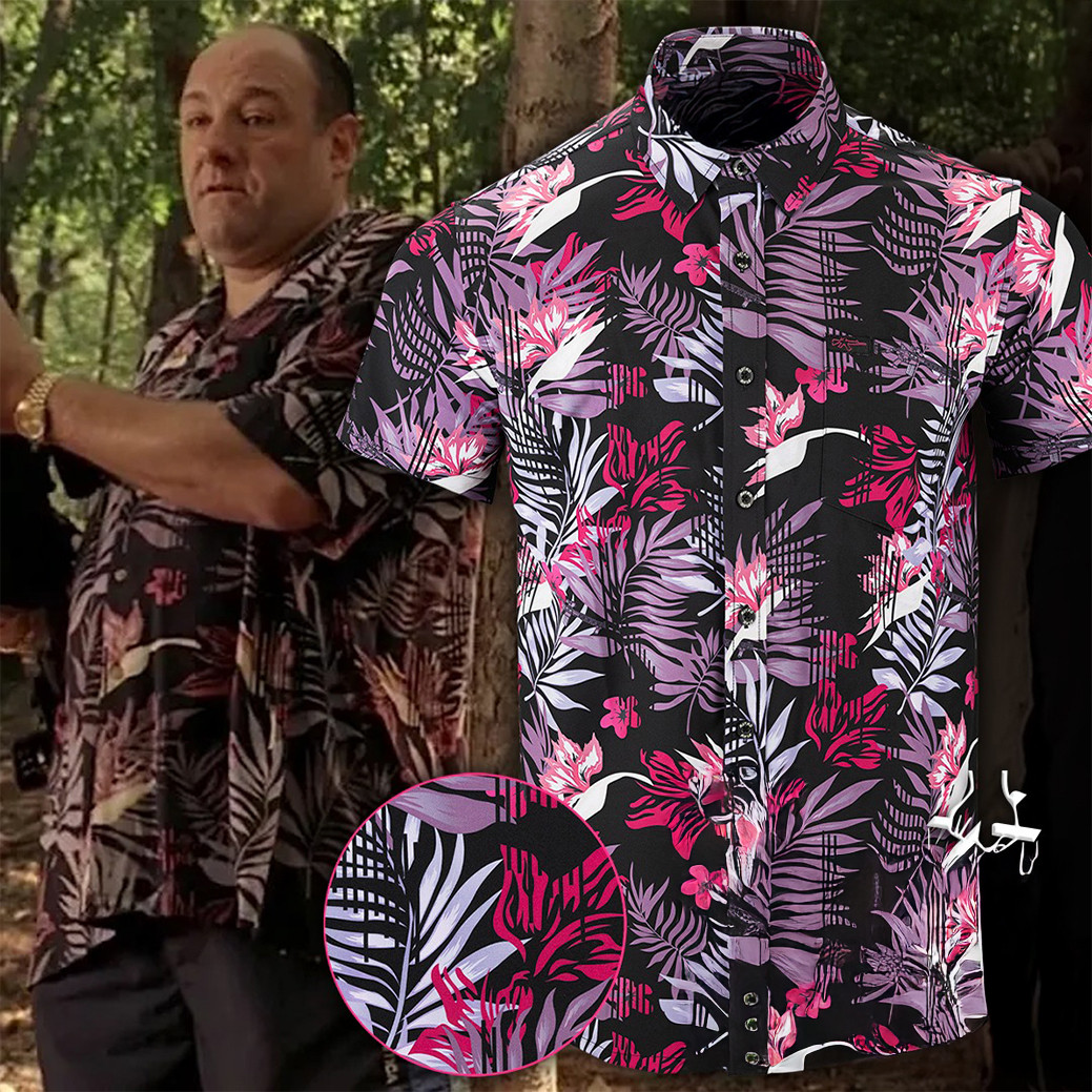 Tony Sopranos Tropical Hawaiian Shirt Remake Button Down Aloha Shirt Merch Gifts For Fans-1