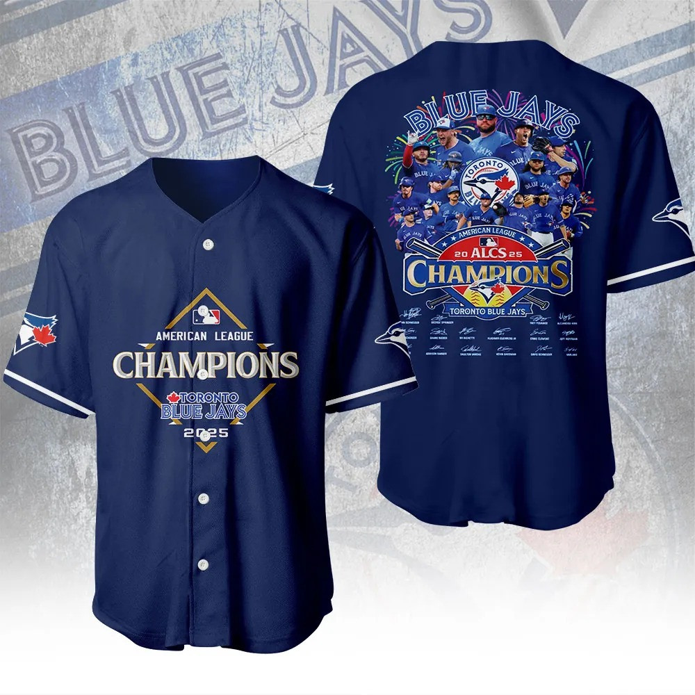 Toronto Blue Jays 2025 American League Champions Baseball Jersey Jays Merch Dad Christmas Gifts-1