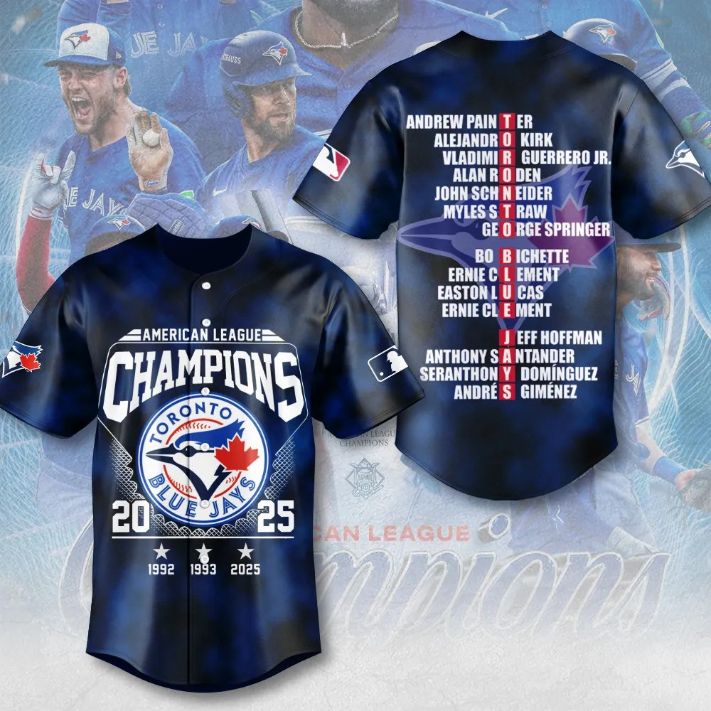 Toronto Blue Jays 2025 American League Champions Baseball Jersey Jays Merch Dad Gifts-1