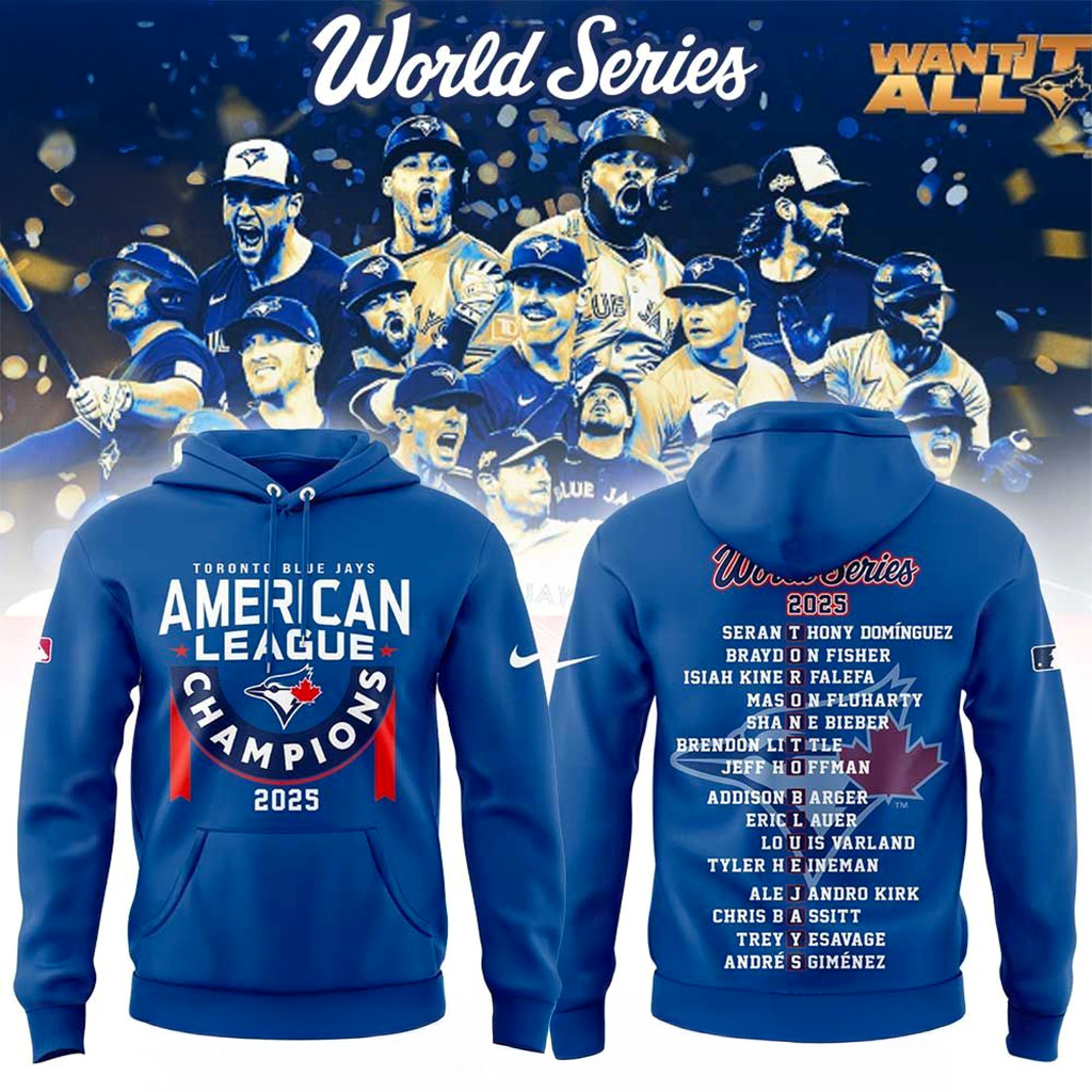 Toronto Blue Jays 2025 American League Champions Hoodie Jays Merch Gifts For Christmas-1