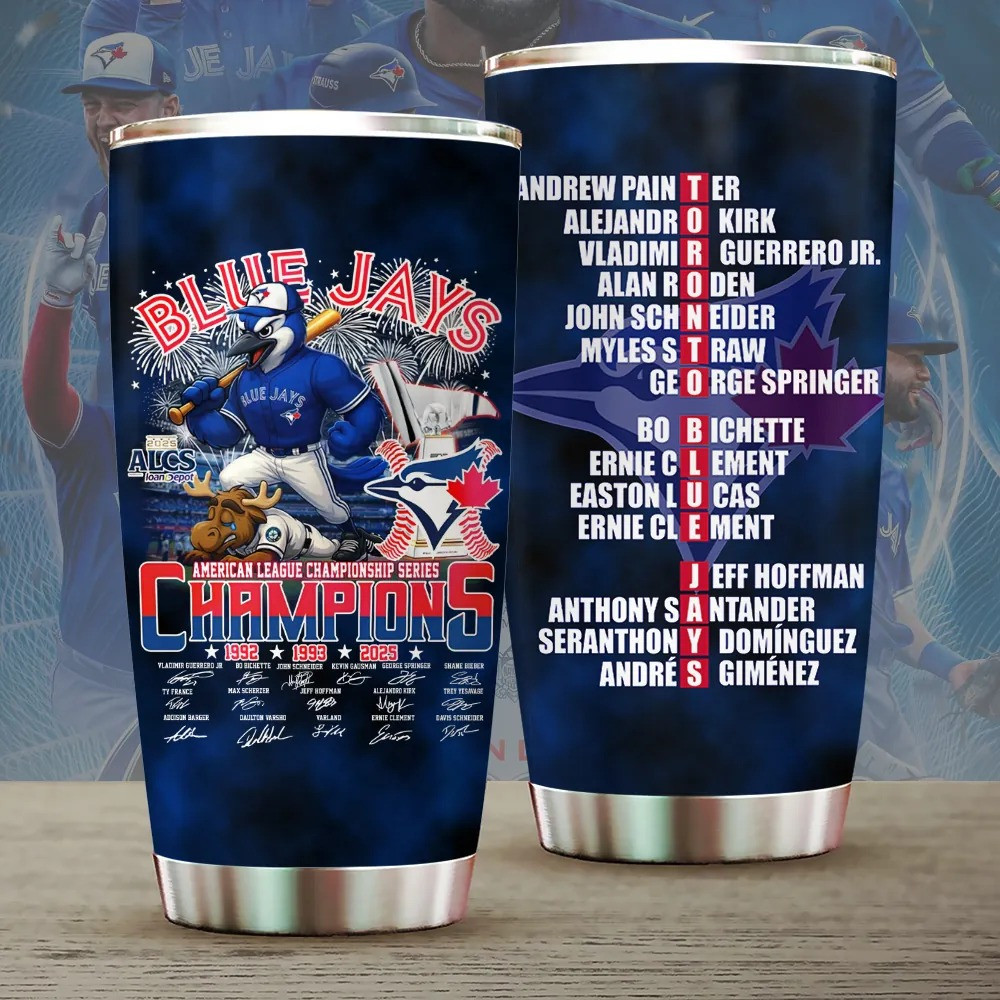 Toronto Blue Jays 2025 American League Champions Tumbler Jays Merch Christmas Gifts For Fans-1