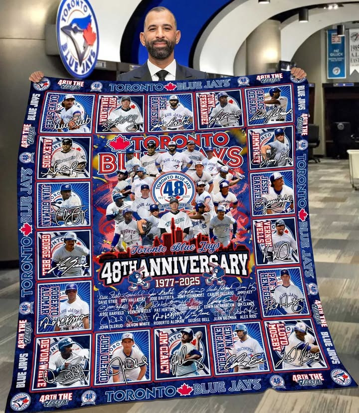 Toronto Blue Jays 48th Anniversary 1977-2025 Fleece Blanket Baseball Unique Fan Merch Gifts-1