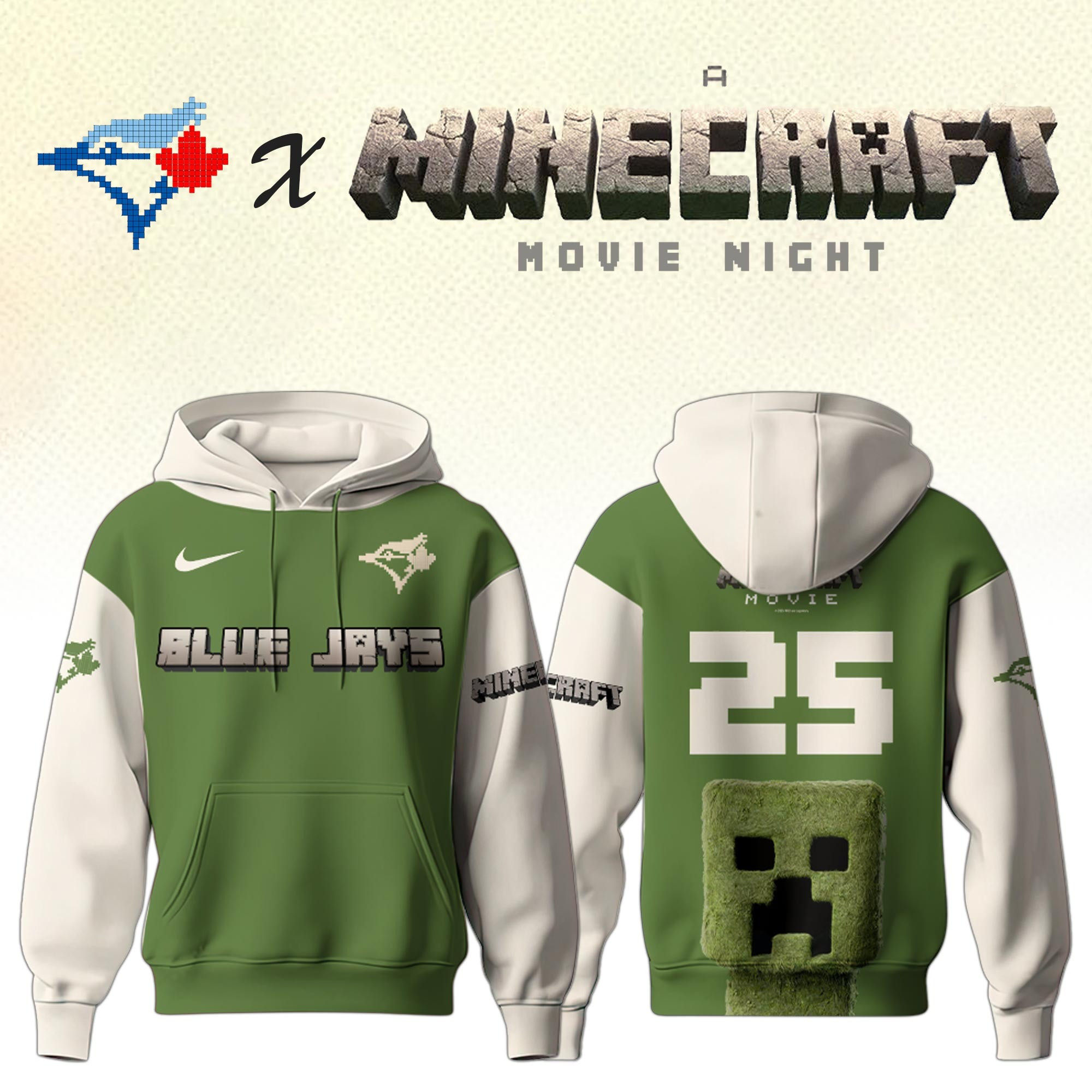 Toronto Blue Jays MLB x A MINECRAFT MOVIE Night Hoodie Best Gifts Baseball Fans-1
