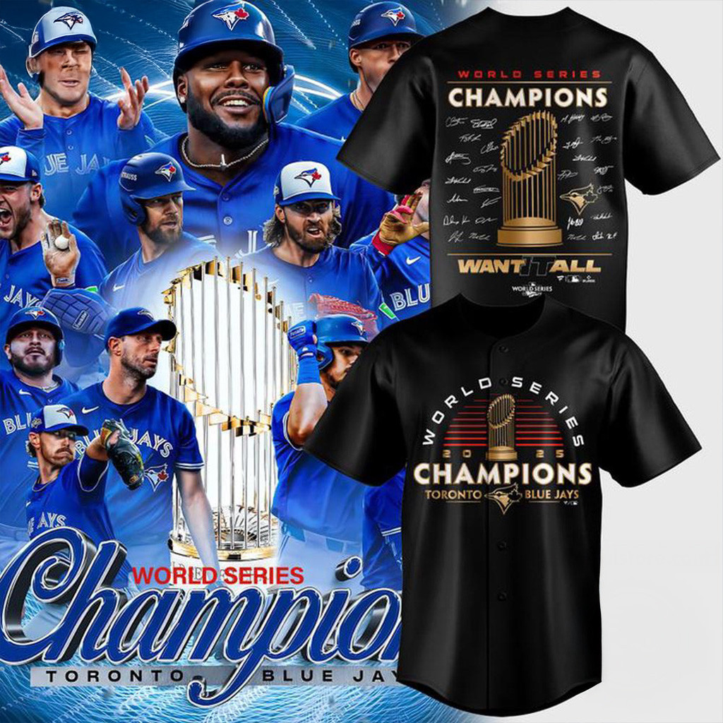 Toronto Blue Jays World Series Champions 2025 New Design Black Baseball Jersey Jays Merch-1