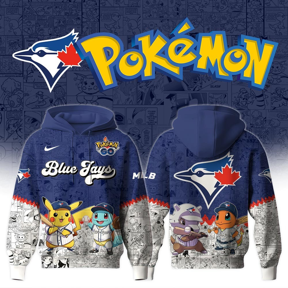 Toronto Blue Jays X Pokemon Go Hoodie MLB Merch Gifts For Baseball Lovers Fans For Him Her-1