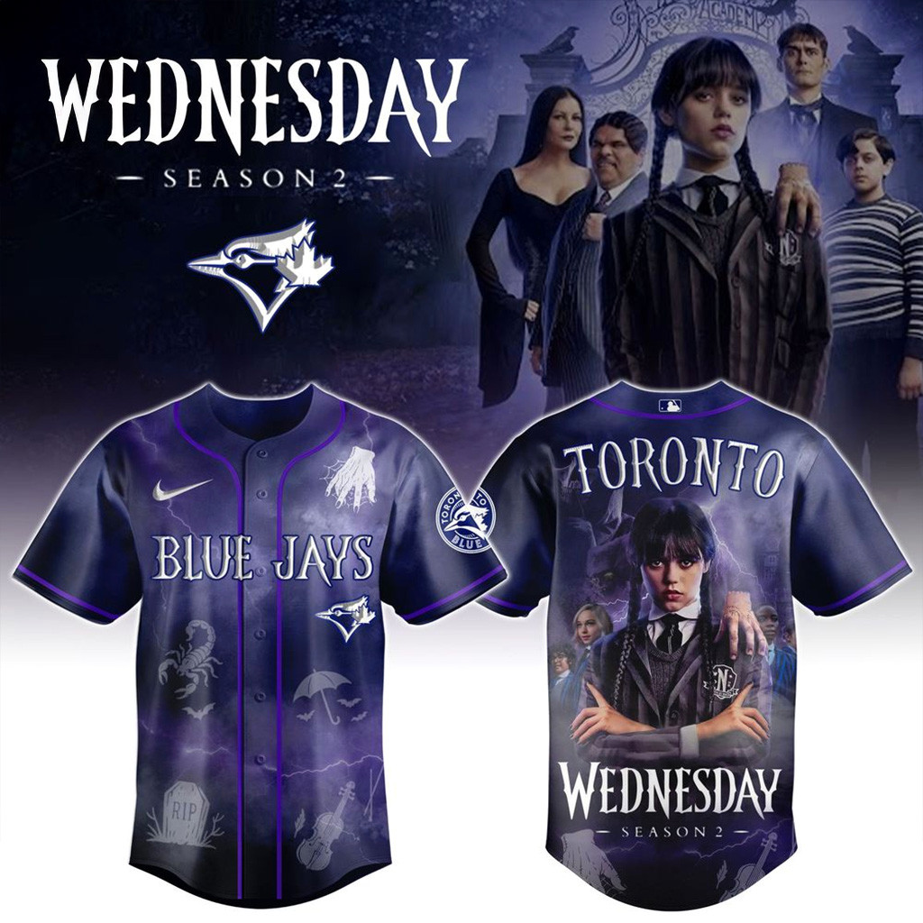 Toronto Blue Jays X Wednesday Season 2 Jersey 2025 Jays Merch Gift For Brother-1