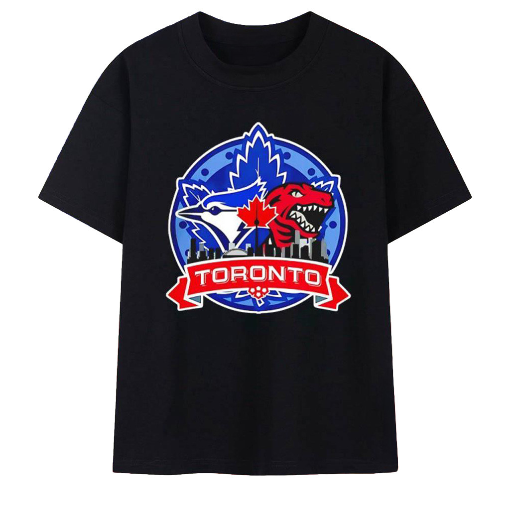 Toronto Raptors X Toronto Blue Jays Hybrid Logo T Shirt Fan Merch Christmas Gifts For Him-1