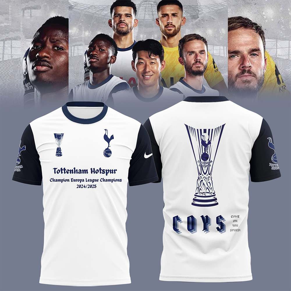 Tottenham Hotspur UEFA Europa League 2025 Champions Shirt Best Football Gifts For Fans-1