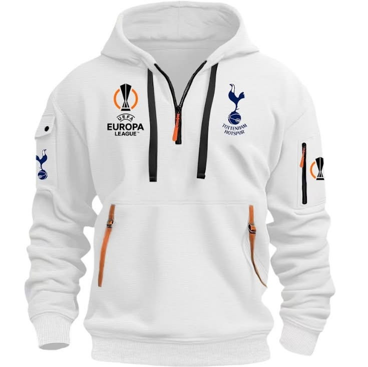 Tottenham Hotspur UEFA Europa League Champions 2025 Quarter Zip Hoodie Fan Merch Gifts-1 Tottenham Hotspur UEFA Europa League Champions 2025 Quarter Zip Hoodie Fan Merch Gifts-1
