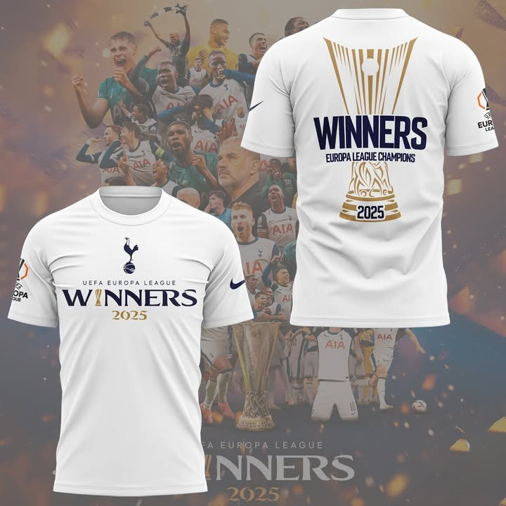Tottenham Hotspur UEFA Europa League Champions T-Shirt 2025 Winners Fan Gifts For Him-1