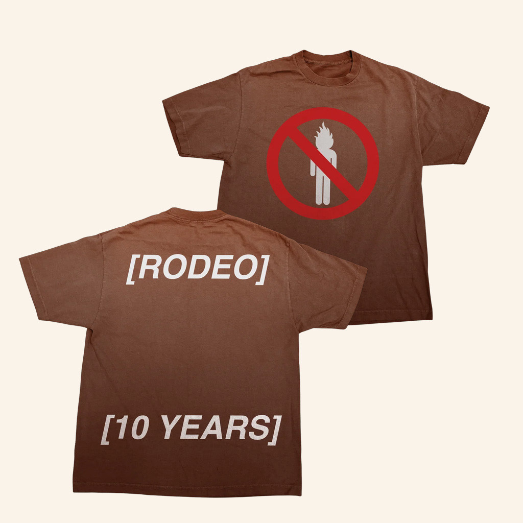 Travis Scott Merch Rodeo 10 Years La Flame T-Shirt Gifts For Music Fans-1