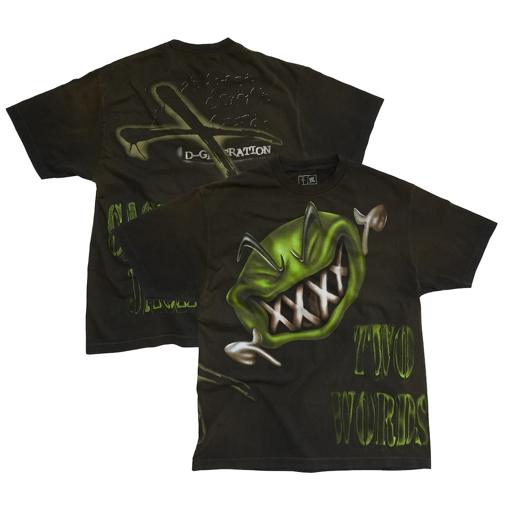 Travis Scott WWE Cactus Jack Merch Shirt Wrestlemania Merch CJ x WWE Two Words T-Shirt DX-1