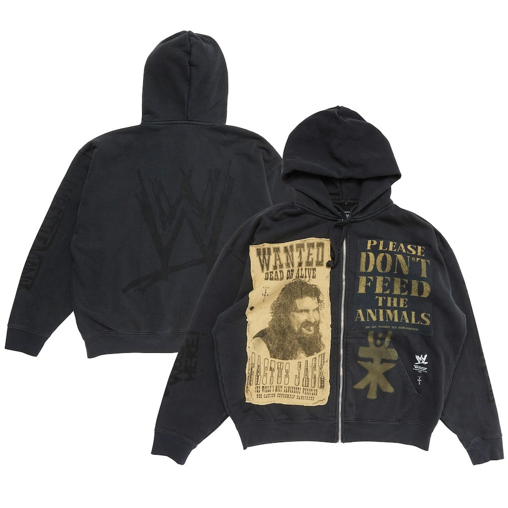 Travis Scott WWE Cactus Jack Merch Zip Hoodie Wrestlemania CJ Double Cactus Jack Mick Foley-1