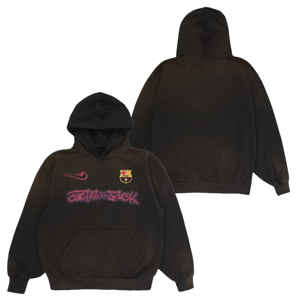 Travis Scott x Nike x FC Barcelona Spray Logo Hoodie Cactus Jack Merch Fan Gifts-1