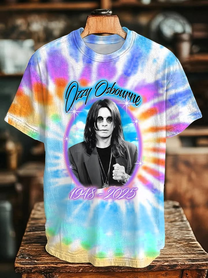 Tribute In Memory Of Ozzy Osbourne Tie Dye T-Shirt 1948-2025 Black Sabbath Fan Merch-1 Tribute In Memory Of Ozzy Osbourne Tie Dye T-Shirt 1948-2025 Black Sabbath Fan Merch-1