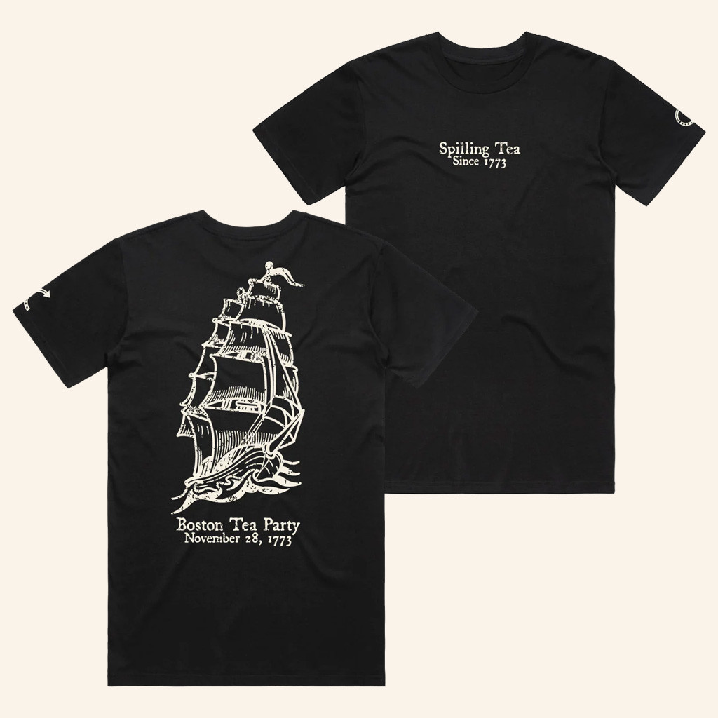 Turning Point USA Shirt Charlie Kirk Merch Spilling Tea T-Shirt TPUSA Merch Husband Gifts-1