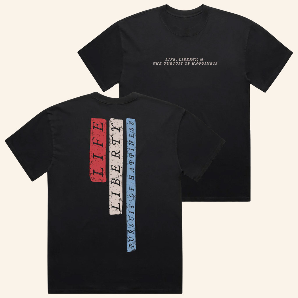 Turning Point USA Shirt Life Liberty And Happiness T-Shirt TPUSA Merch Charlie Kirk Merch-1