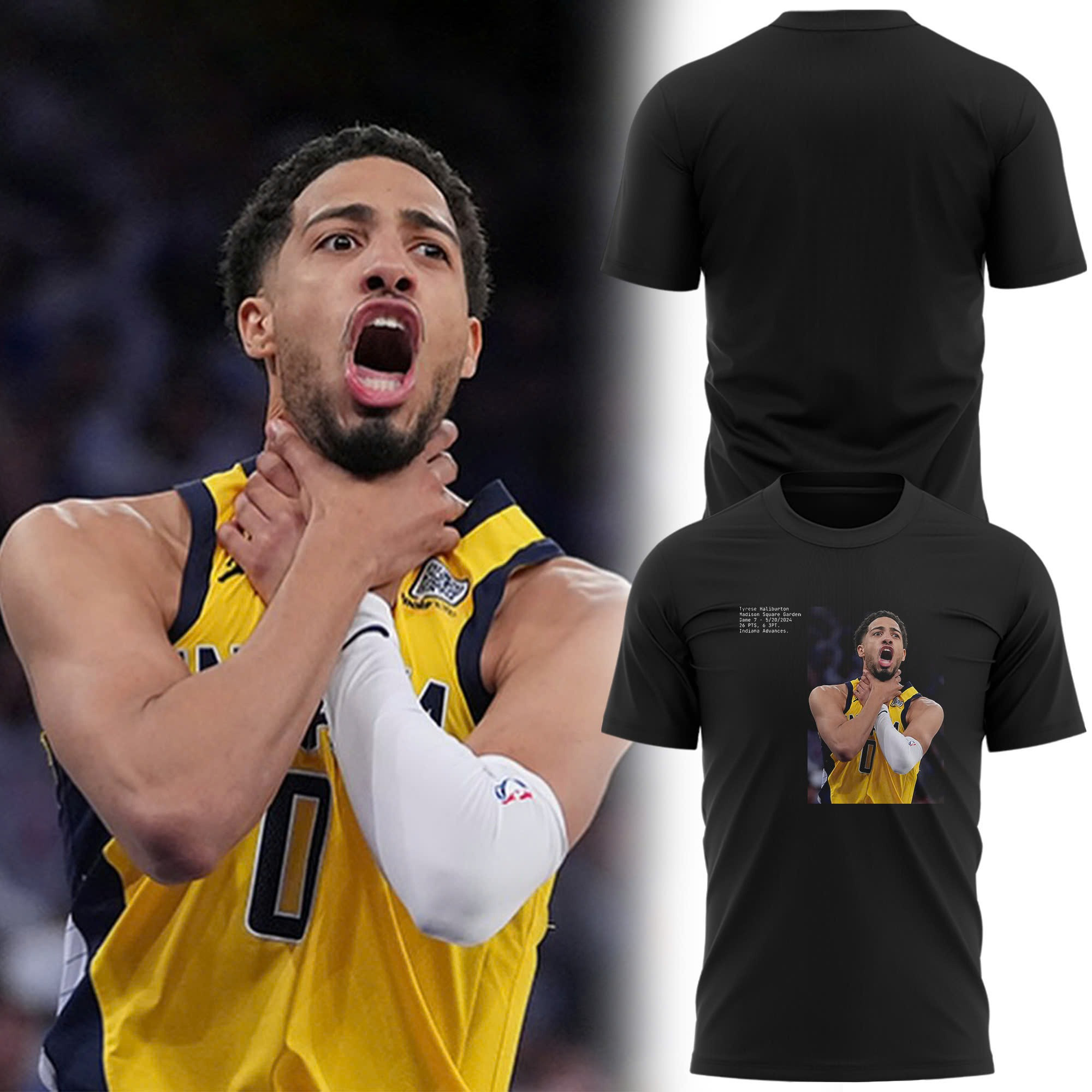 Tyrese Haliburton Choke Indiana Pacers 2025 T-Shirt Basketball Lovers Fan Merch Apparel-1