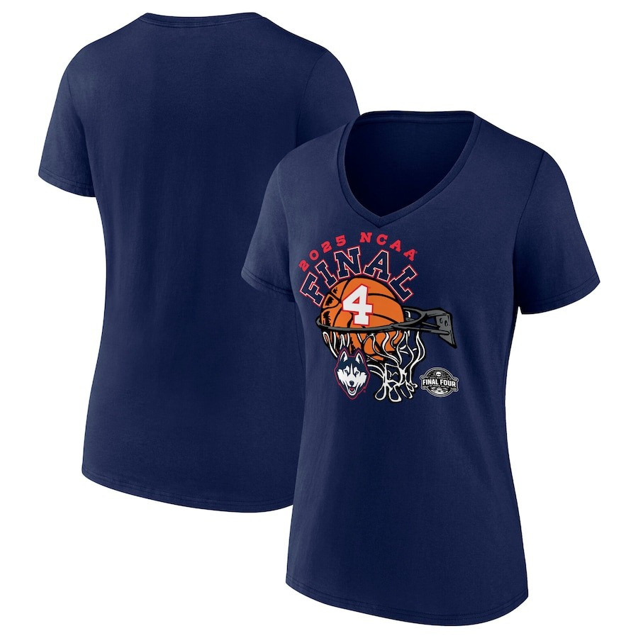 UConn Huskies 2025 NCAA Final Four Women's V-Neck March Madness Basketball Fan Gifts-1