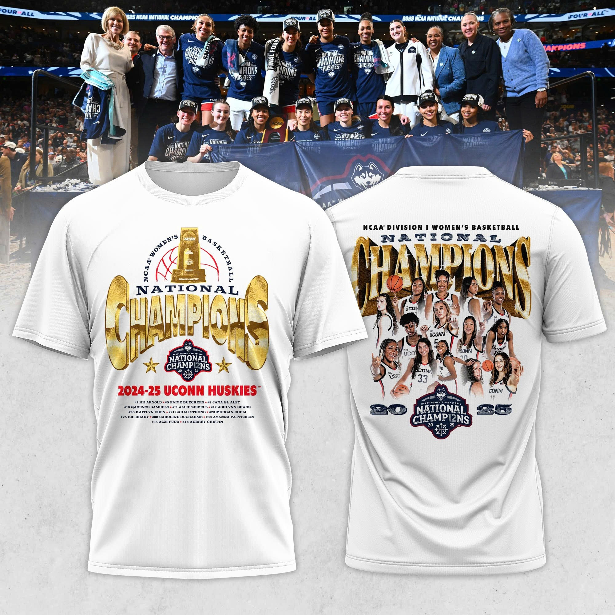 UConn Huskies 2025 NCAA Women's Basketball National Champions Shirt Awesome Gifts-1