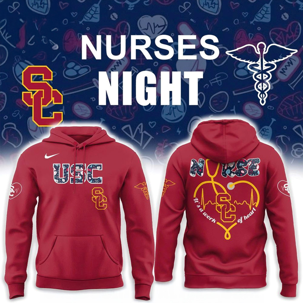USC Trojans Nurses Night Hoodie Trojans Merch Presents For Football Fans-1